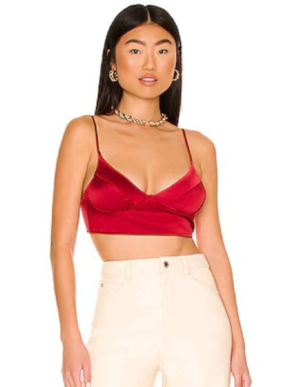 Kiki de Montparnasse Tous Les Jours Longline Bra Red Silk